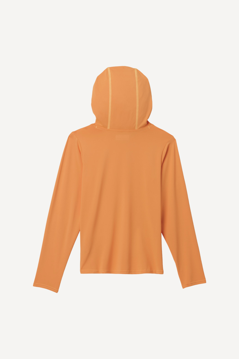 Sweat-shirt anti-UV orange pour enfants, manches longues et capuche, certifié UPF50+ pour une protection solaire optimale.